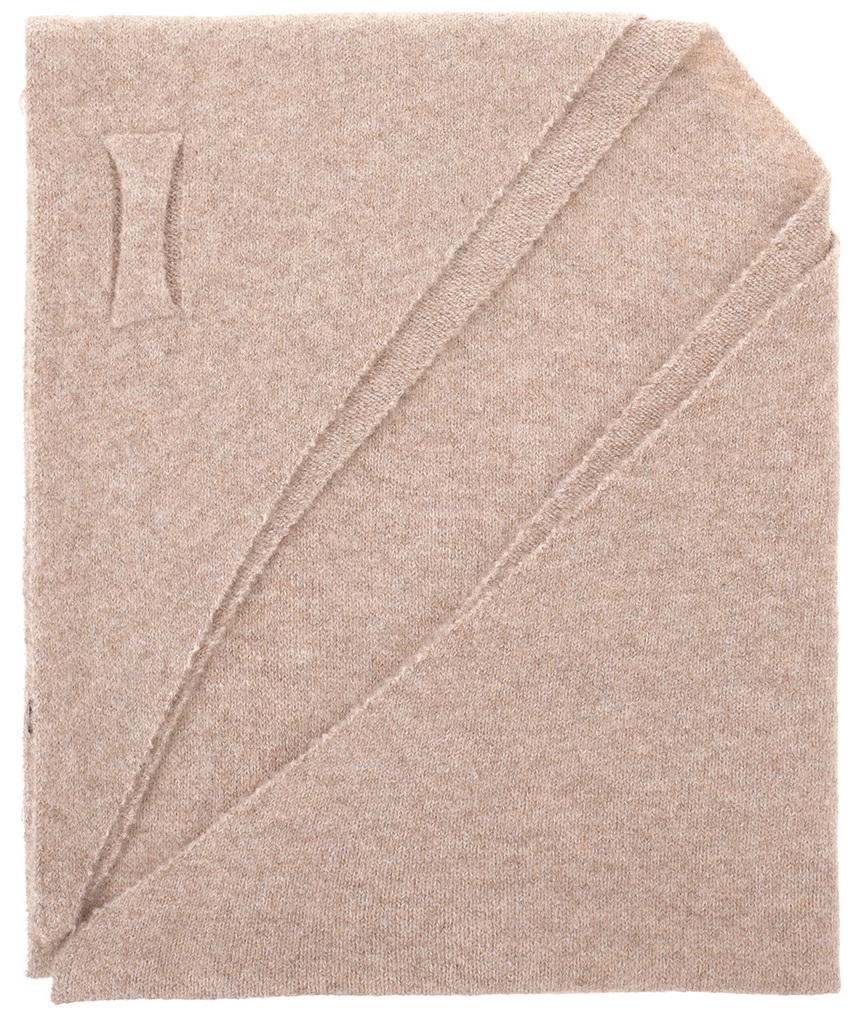 Q-J7.1  SCARF1008-003-7 Triangle Scarf Wool-Viscose 180x75cm Brown