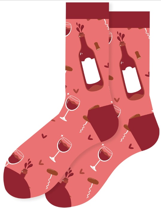 S-J5.3  SOCK2512-010 Pair Of Socks Size 36-43 Wine