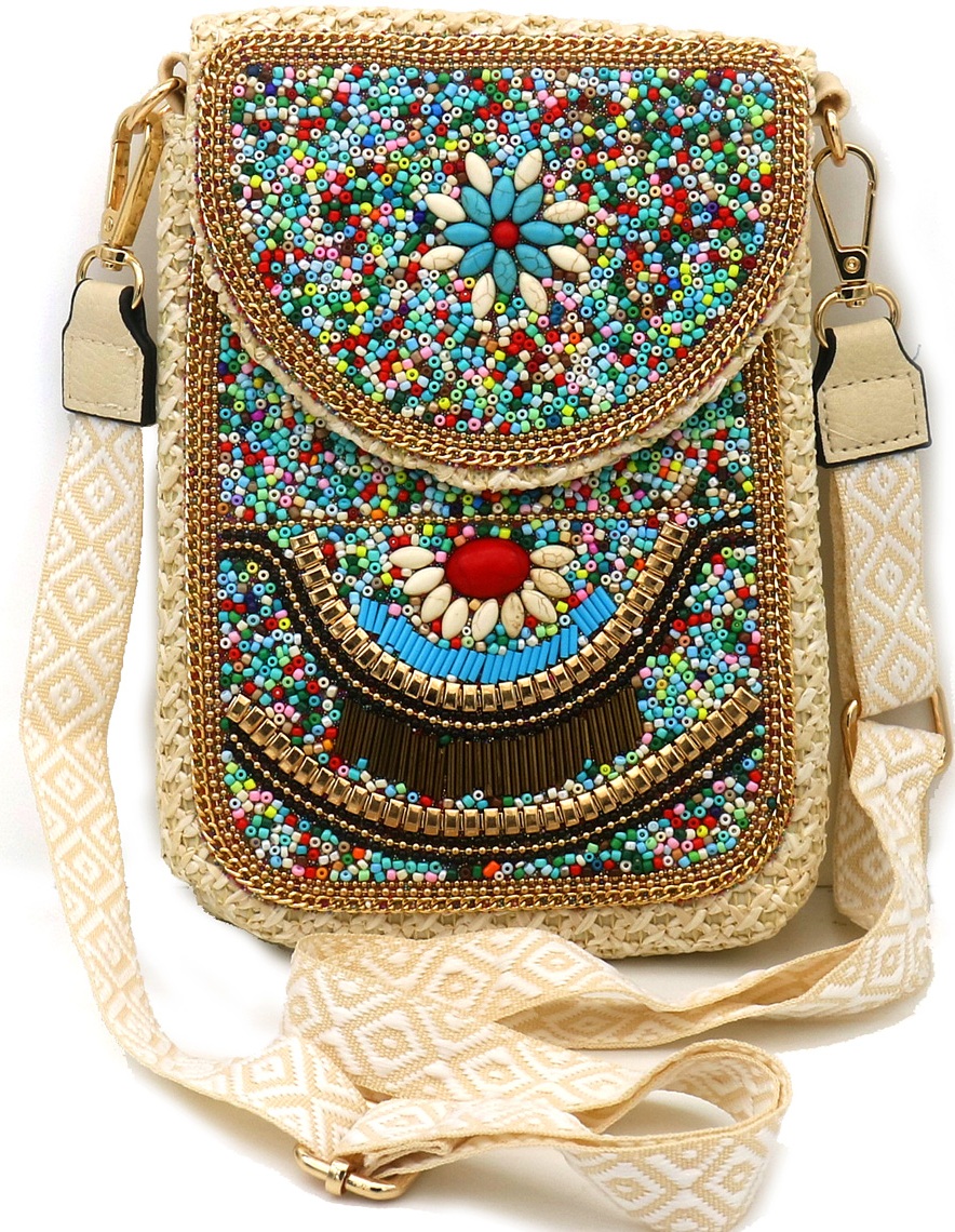 T-C7.1  BAG1123-001-3 Shoulder Bag Beads 20x15cm