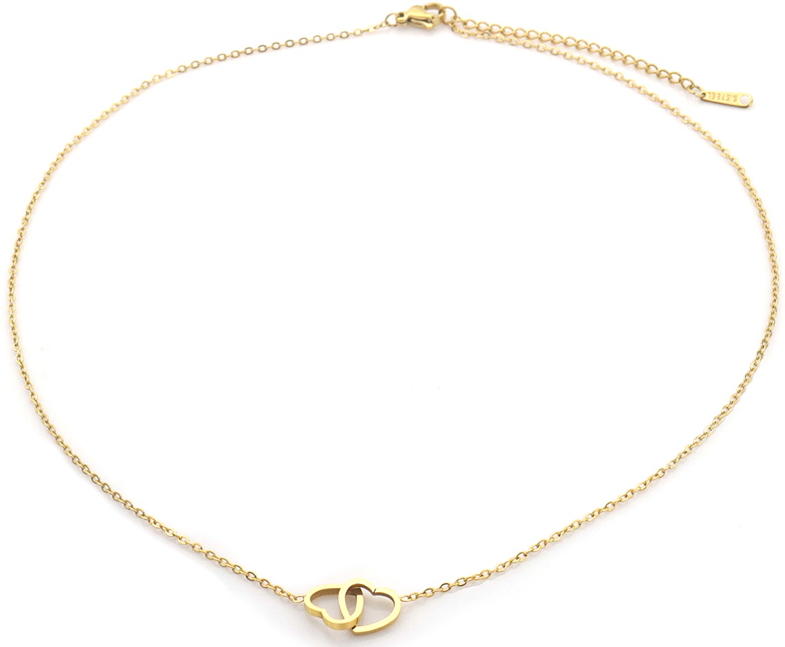 I-D20.3 N074-024G S. Steel Necklace Hearts 40-45cm