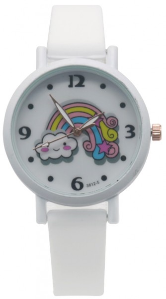 A-F16.2  W002-005 Kids Watch Rainbow 33mm White