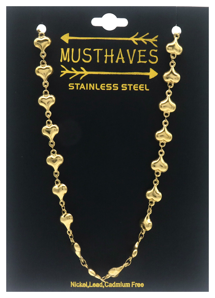 I-E9.1 N1033-004G S. Steel Necklace Hearts 40-45cm