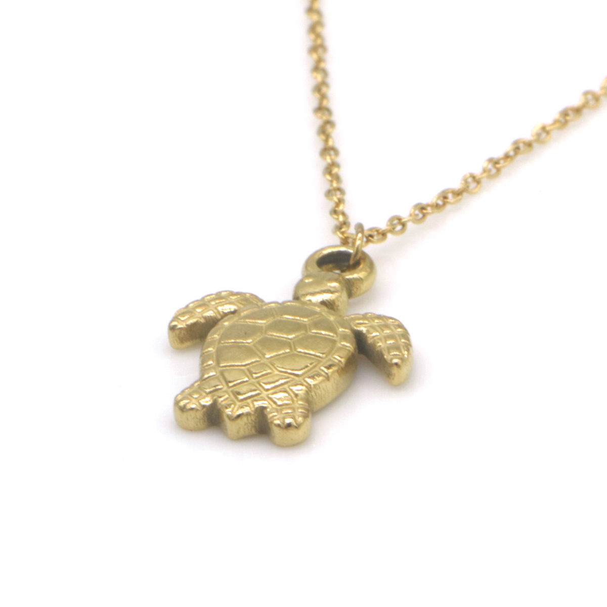 A-C1.1 N2556-004G-3 Long S. Steel Necklace Turtle 70-75cm