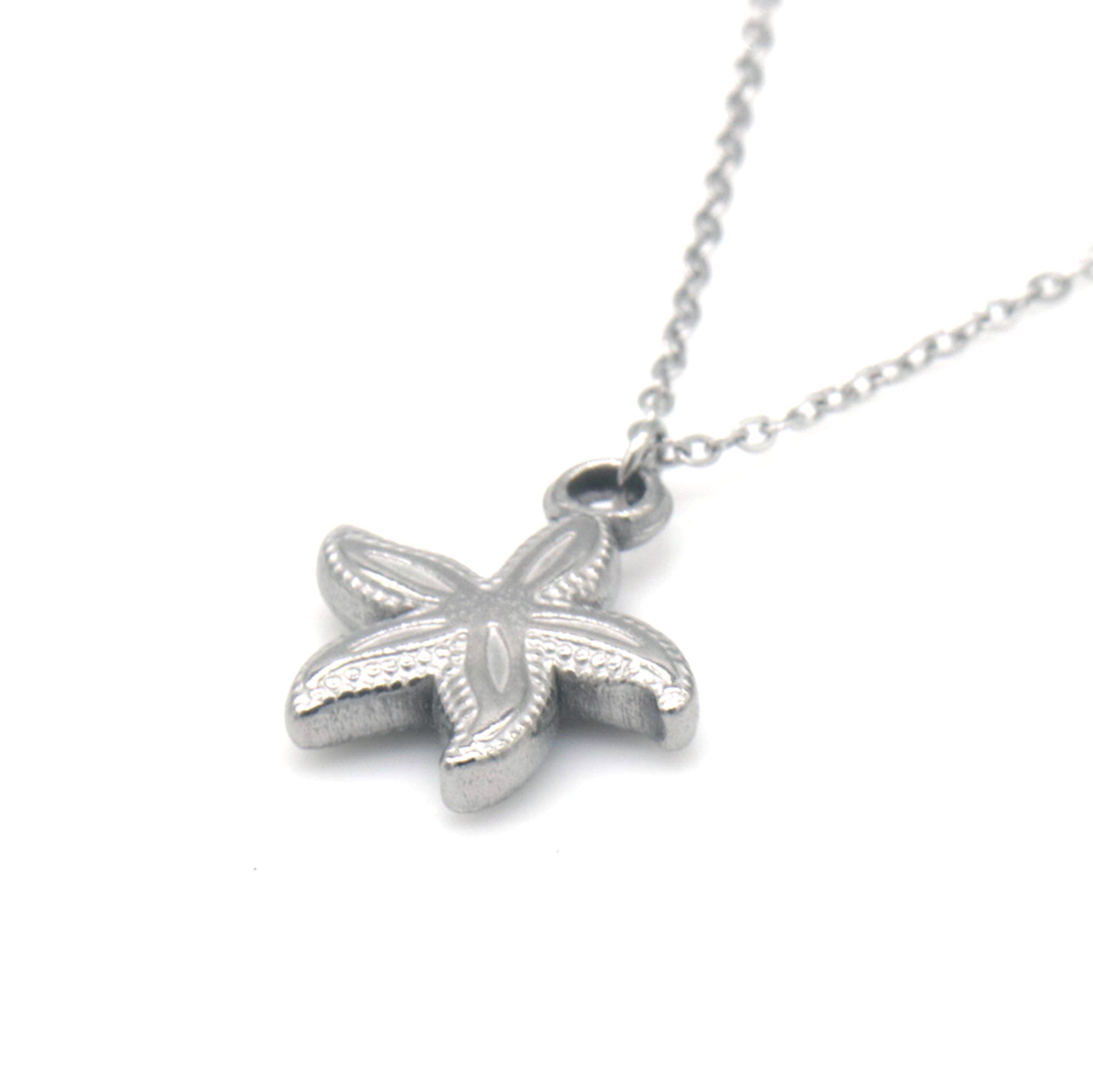 A-B19.5  N2556-004S-4 Long S. Steel Necklace Starfish 70-75cm