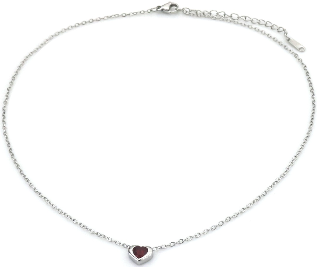 F-D6.3 N1141-002S-2  S. Steel Necklace Heart 40-45cm