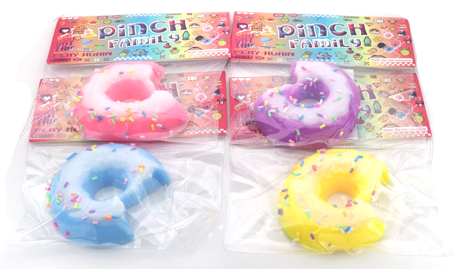 K-E3.1  TOY2535-030 Squishy Decompression Squeeze Toys - Donut 7.5cm - 16pcs