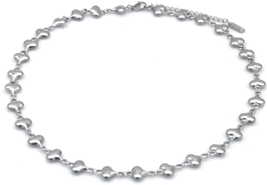 J-E7.3 N1033-004S S. Steel Necklace Hearts 40-45cm