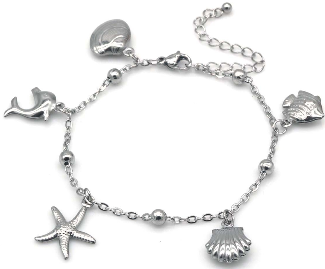 I-F5.2  B2503-025S S. Steel Bracelet Charms Ocean