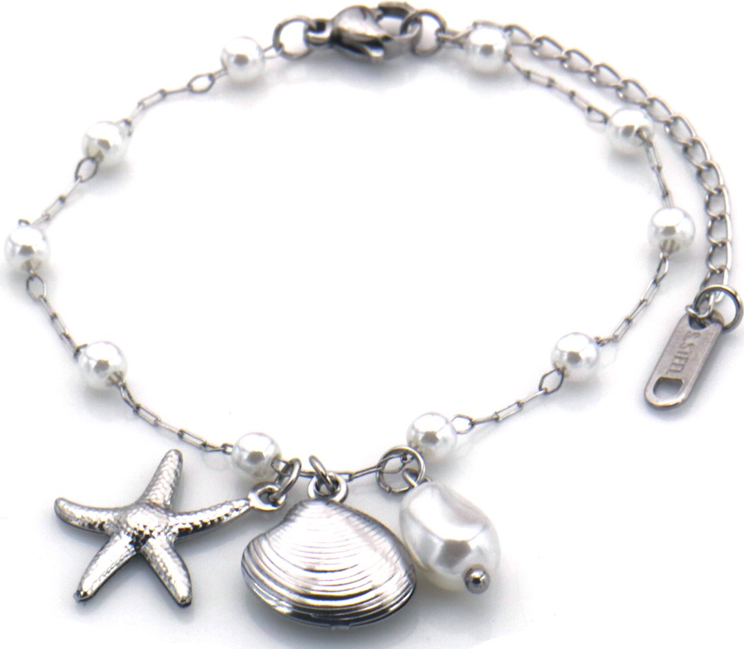 F-E5.1  B2503-027S S. Steel Bracelet Charms Ocean
