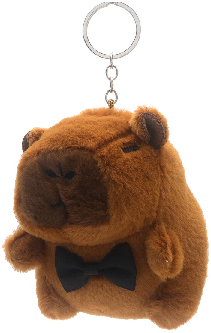 K-B2.2 KY2521-064 Keychain Plush Capybara 11cm Bow