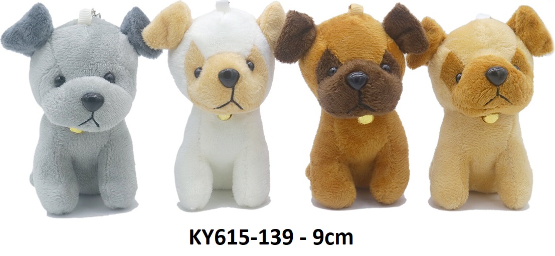 L-F7.2 KY615-139 Keychain Dog 9cm - Mixed Colors - 1pc
