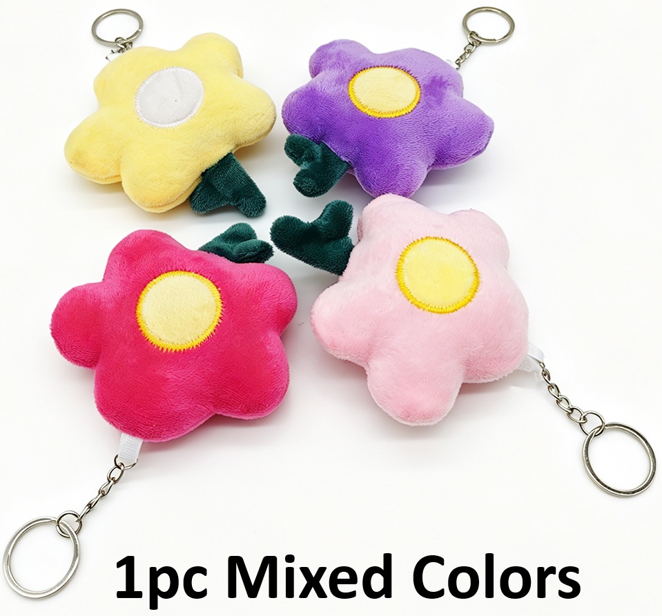 K-A4.1 KY615-656 Plush Keychain Flower 9cm Mixed Colors - 1pc