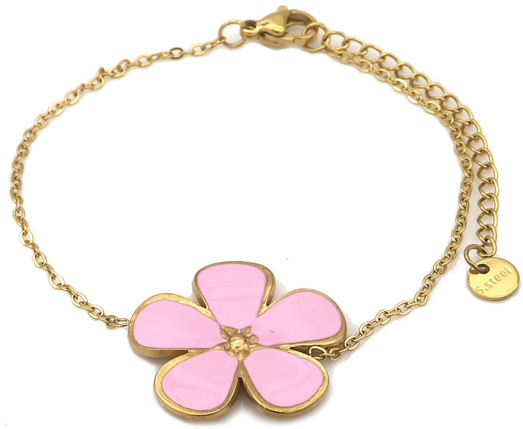 G-E4.4 B25106-071G S. Steel Bracelet Flower 16-21cm