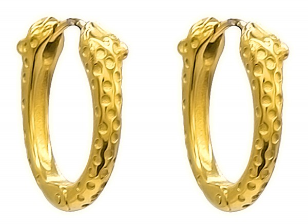 D-E5.1 E221-360G S. Steel Earrings 2.2cm Leopard