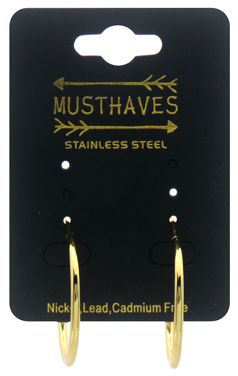 A-E2.3 E926-007G S. Steel Earrings Creoles 30mm