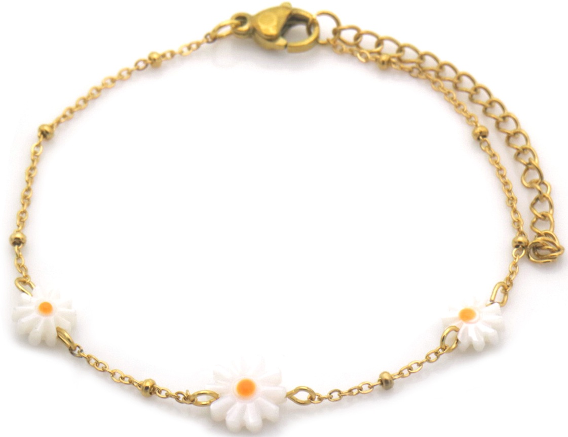 E-F19.4 B2539-031G S. Steel Bracelet Flowers