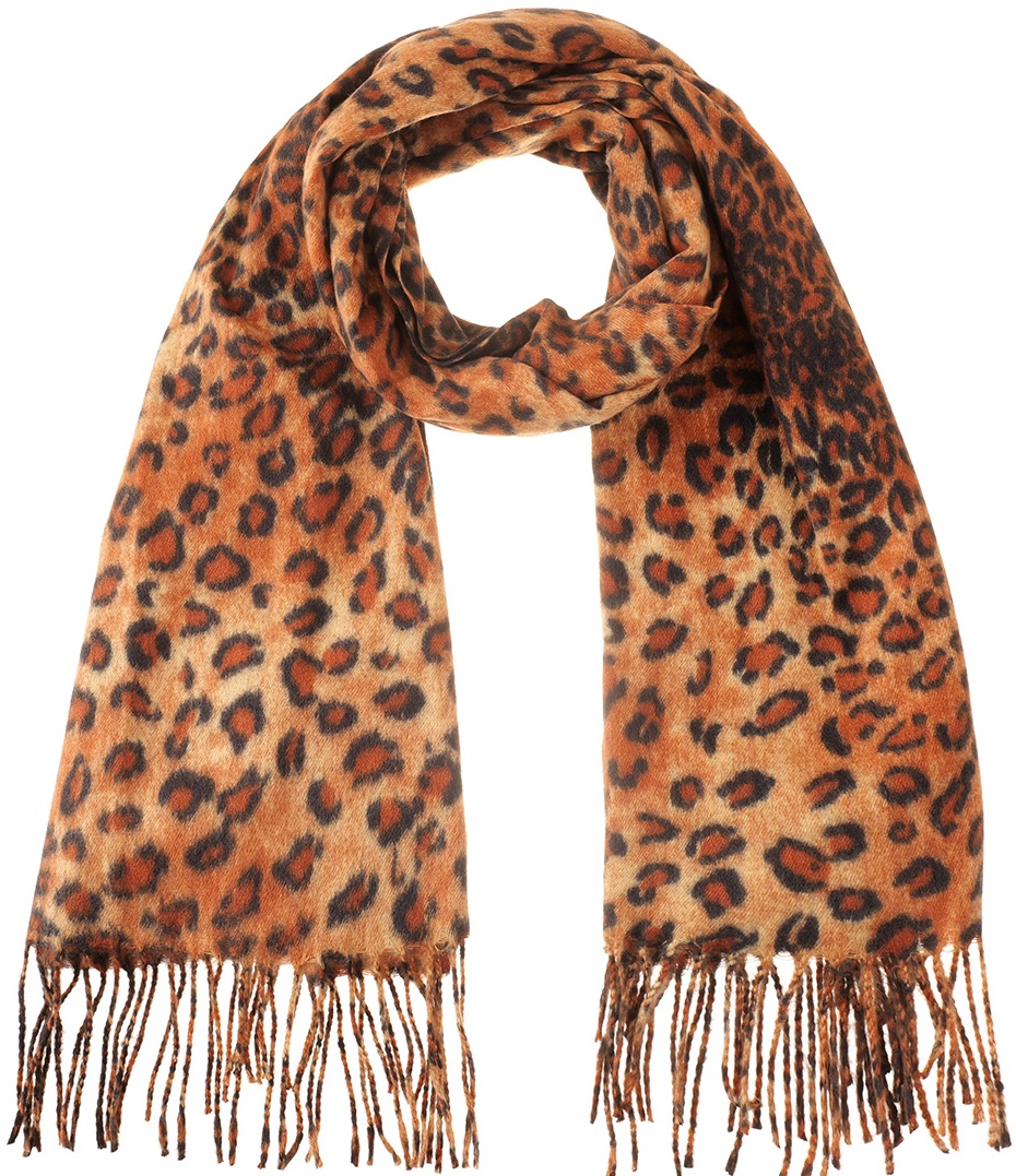 R-F7.1 SCARF405-649-3 Soft Scarf Leopard 180x70cm Brown R-F7.1 SCARF405-649-3 Soft Scarf Leopard 180x70cm Brown