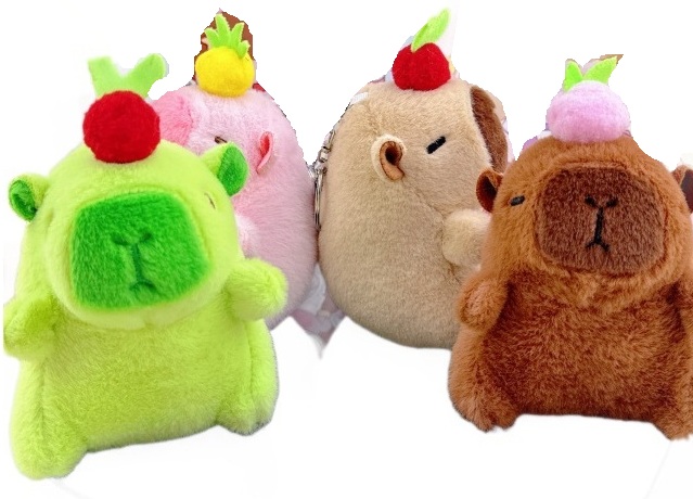 Y-D1.2 KY942-017 Plush Capybara Keychain 12cm - Mixed Designs - 1pc