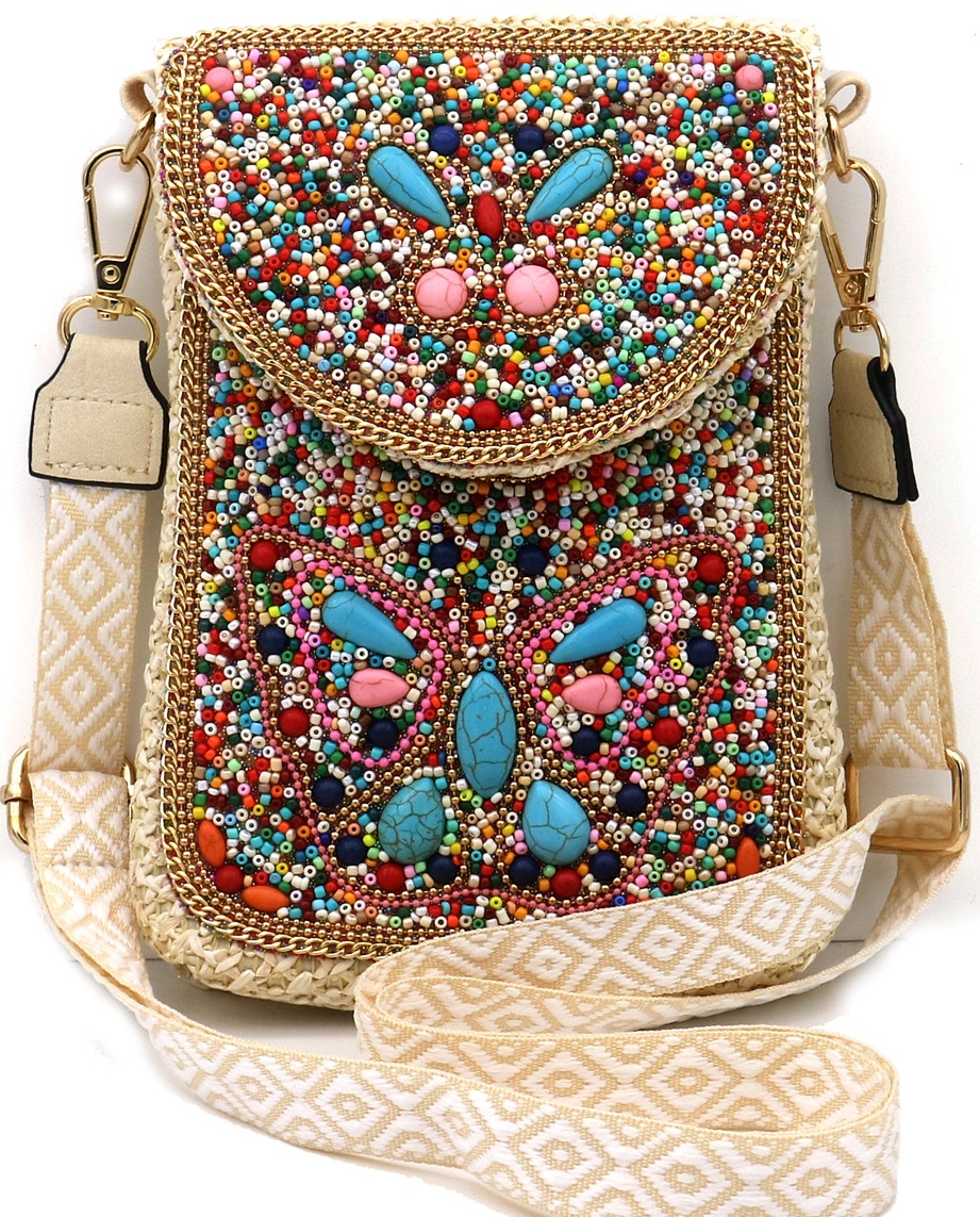 T-I3.2 BAG1123-001-6 Shoulder Bag Beads 20x15cm