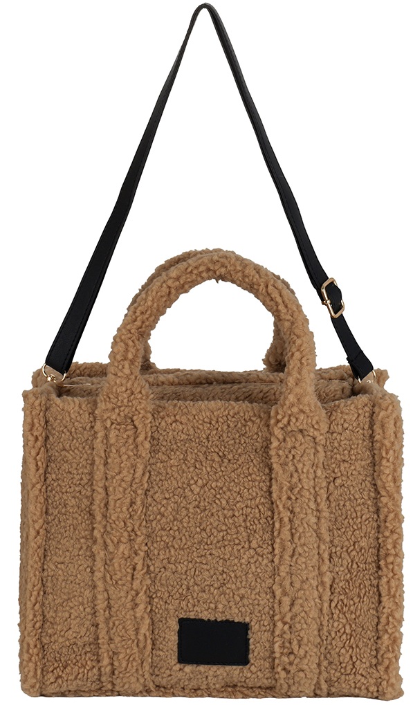 T-M3.1 BAG1021-003-1 Shopper Bag Teddy 33x26x13cm Brown