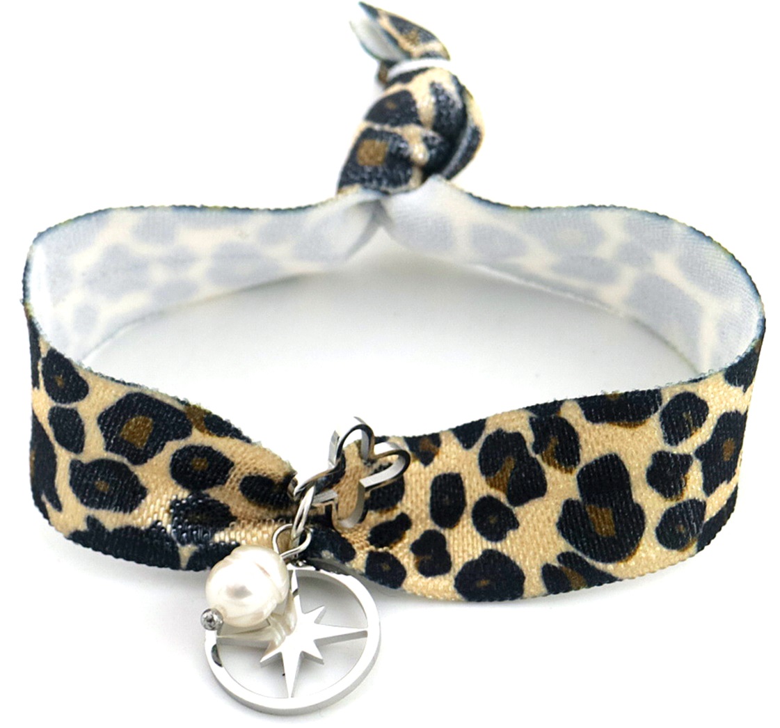 E-E10.1 B2275-007S S. Steel Bracelet Leopard Star