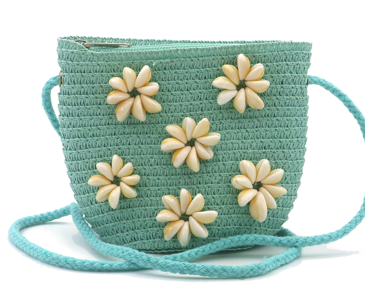 Y-C5.3 BAG1159-001 Woven Bag Shells 12.5x14.5cm - Mixed Colors - 1pc