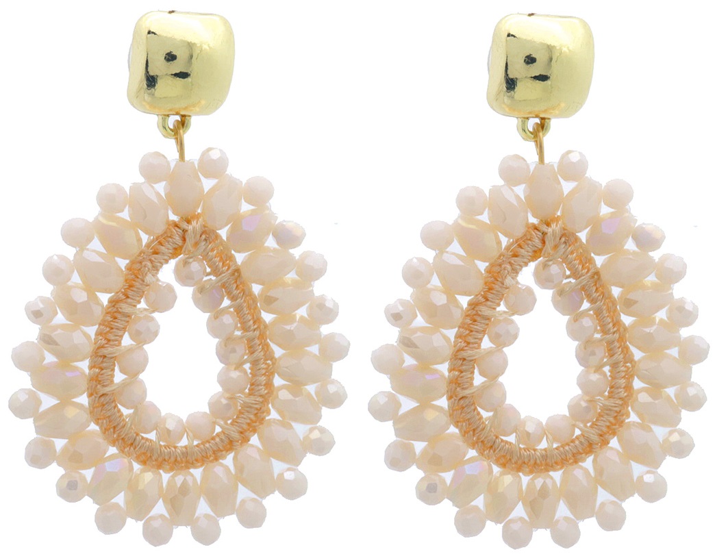 G-B23.2 E007-050-1 Earrings Faceted Glass 6x4cm