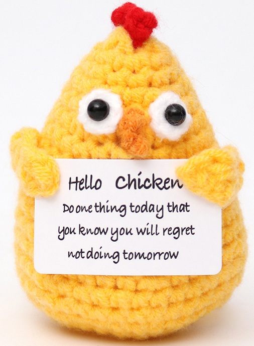 Q-D7.2 T2405-016 Knitted Positive Chicken 8.5cm