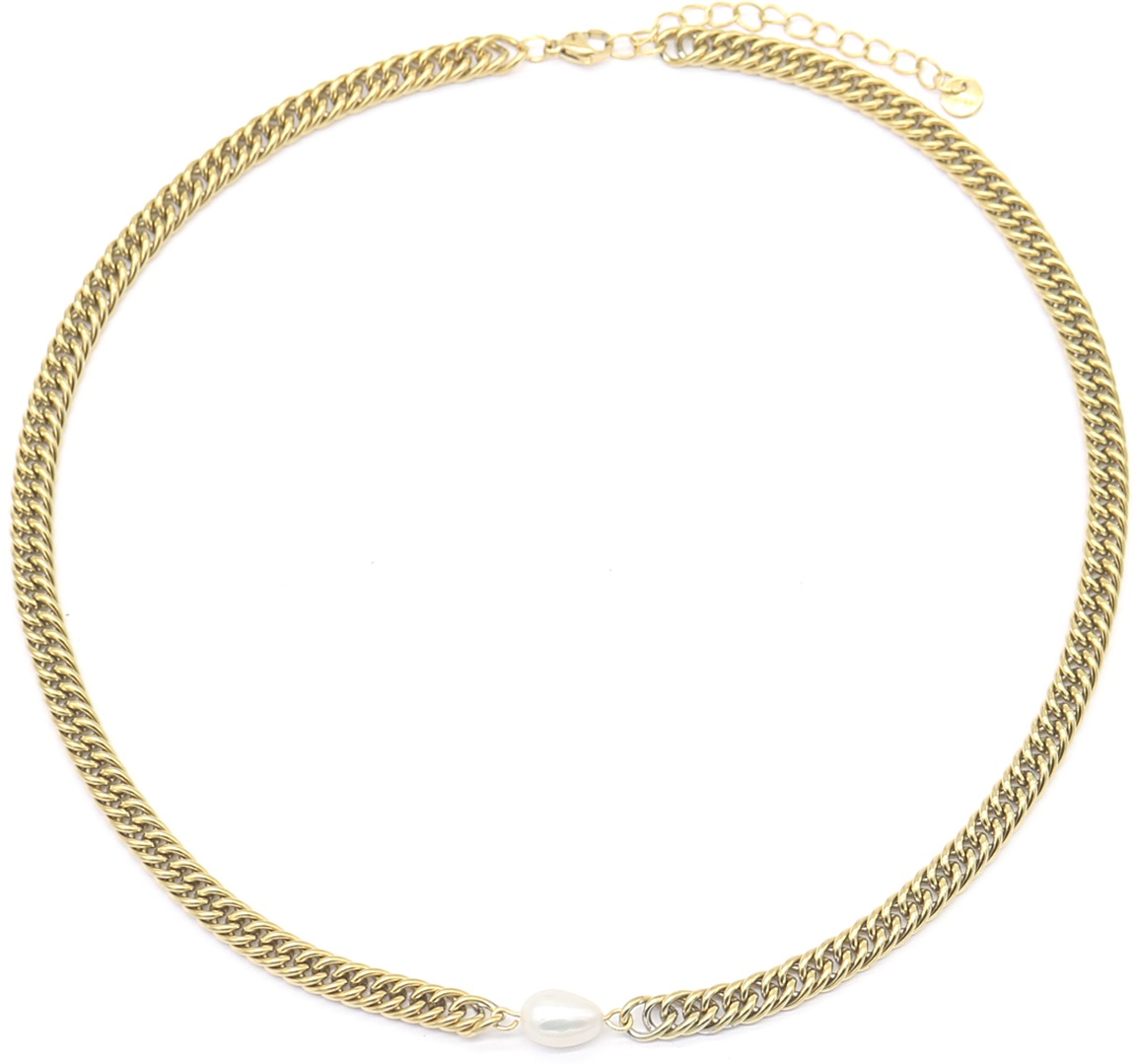 I-D2.2 N220-053G S. Steel Necklace Pearl