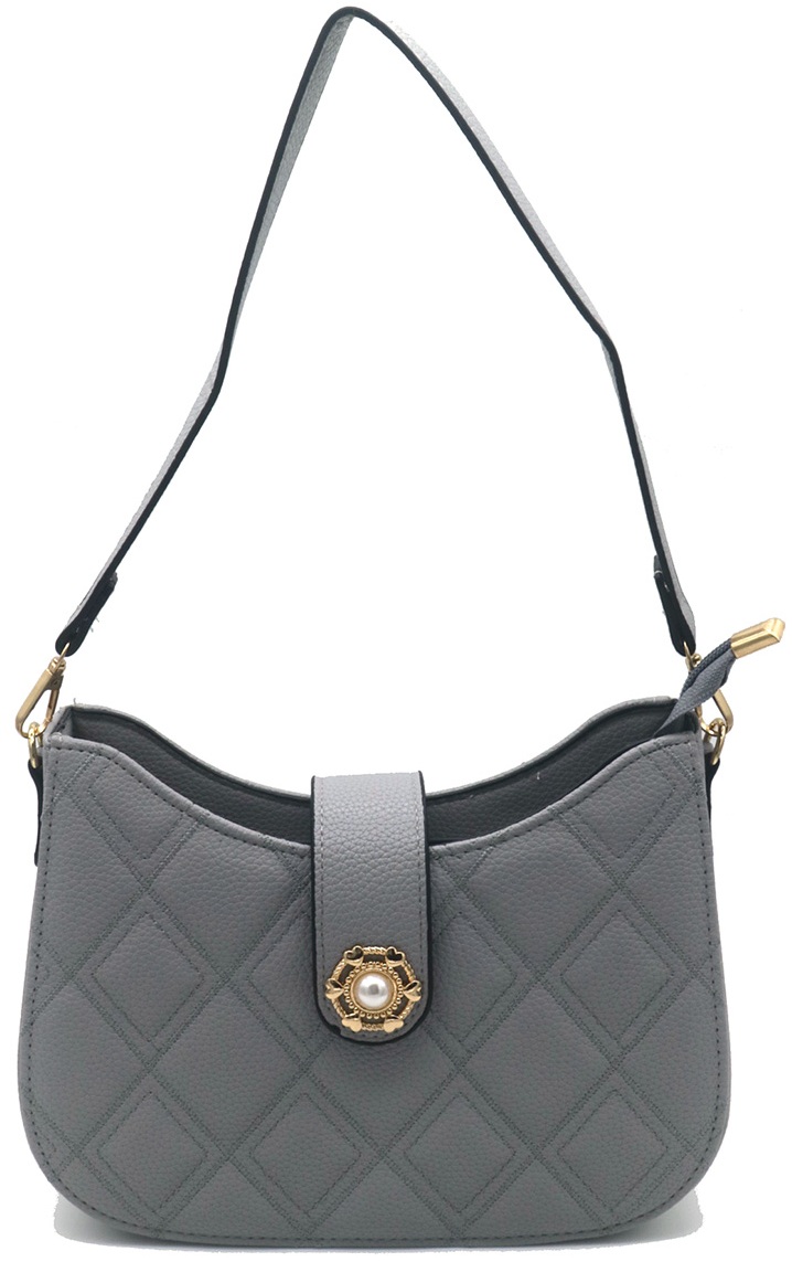 Y-D4.4 BAG1016-004-3 PU Bag 23x16x7.5cm Grey