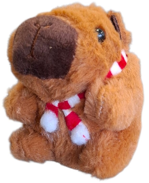Z-C4.2 KY2555-012  Keychain Plush Capybara 10cm Scarf
