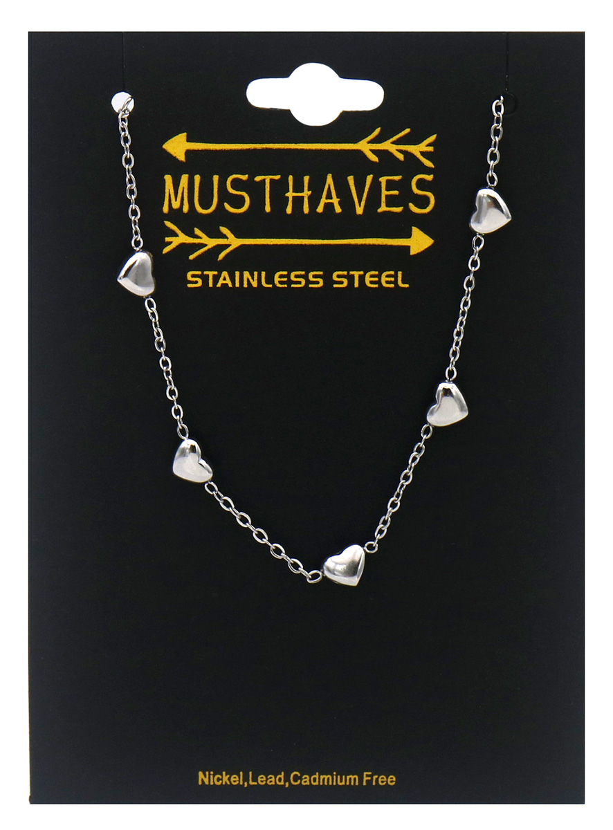 G-F4.1 B25106-075S S. Steel Bracelet Hearts 16-21cm