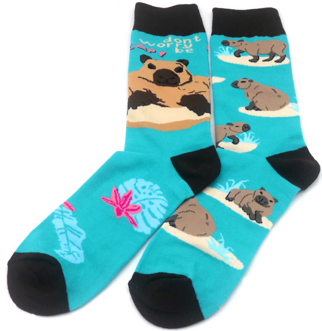 S-E4.1  SOCKS2548-008 Pair of Socks Size 38-45 Capybara