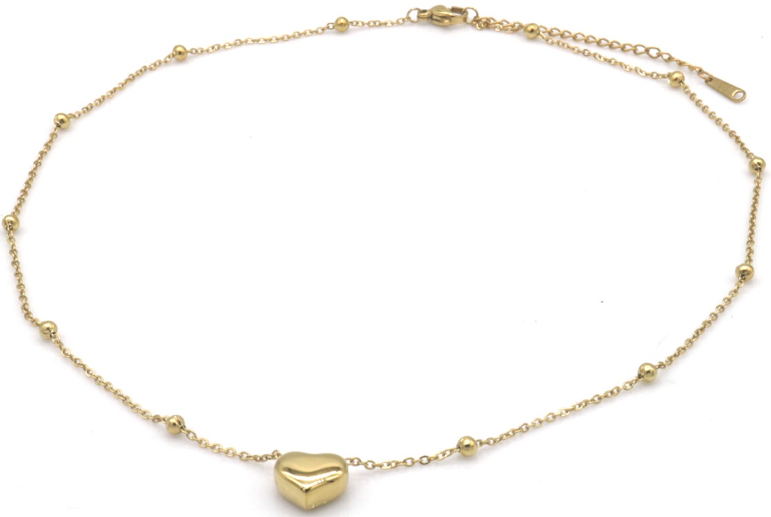 A-B22.2  N2583-009G S. Steel Necklace Heart 40-45cm