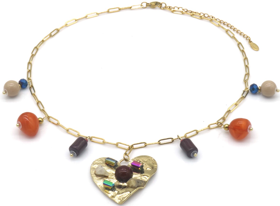 C-C22.1 N098-008 S. Steel Necklace Heart 40-45cm