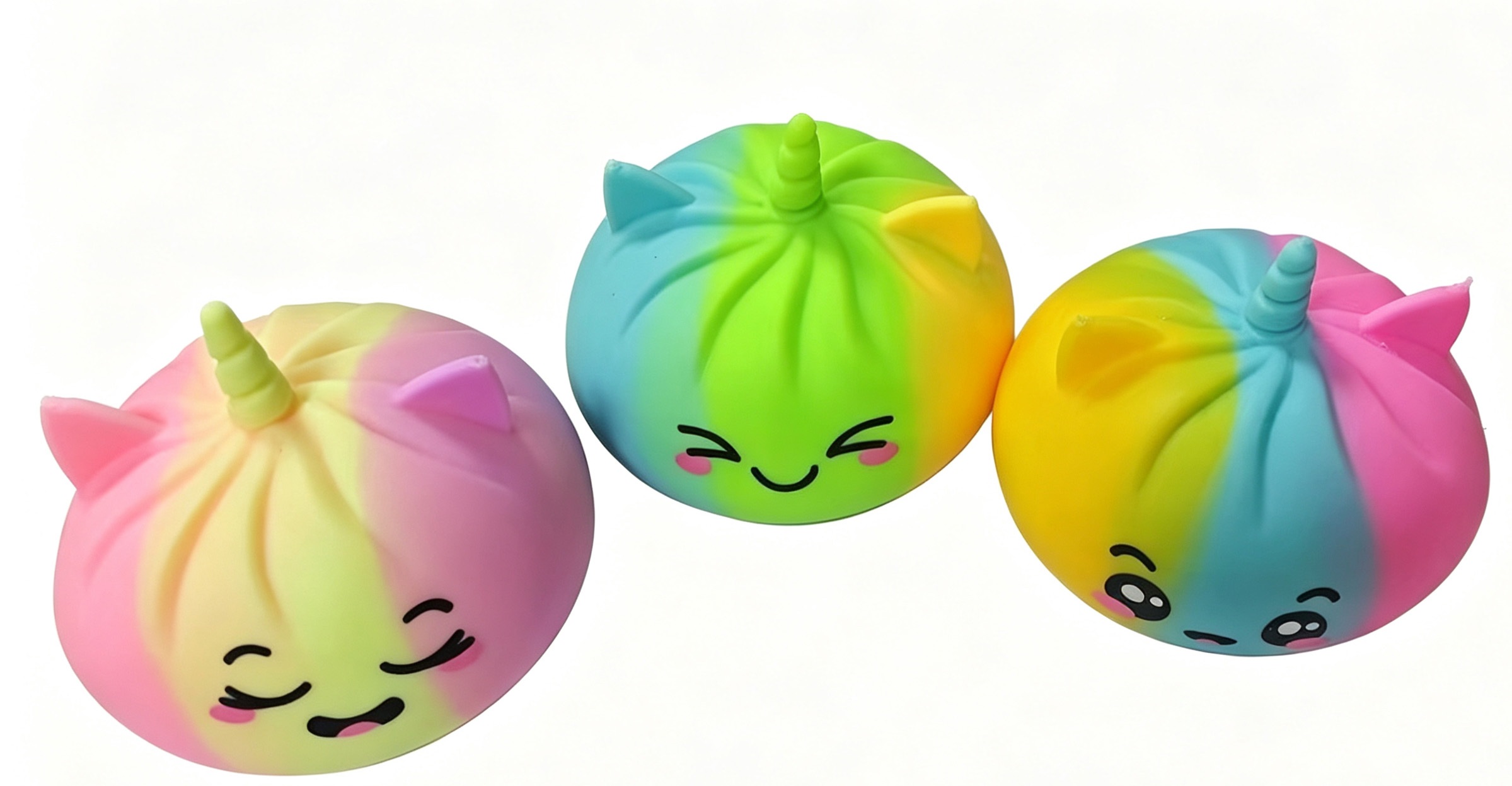 Z-D3.5 TOY004-017 Squishy Dumpling Unicorn 8.5cm Rainbow - 12pcs