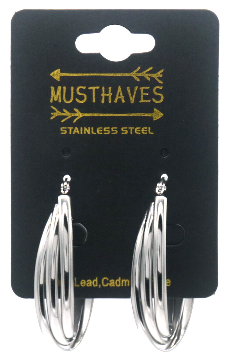 F-A18.4 E2593-212S S. Steel Earrings 4cm