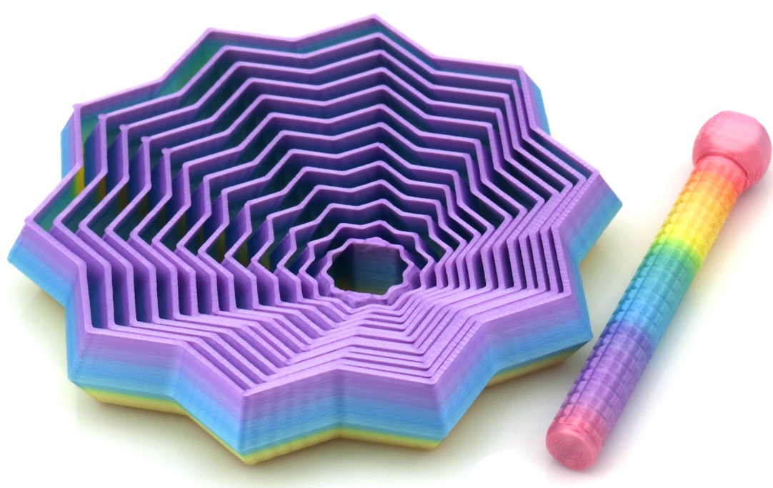 R-I7.2 TOY1152-002 3D Printed Fidget Toy 8cm - 1pc Mixed Colors