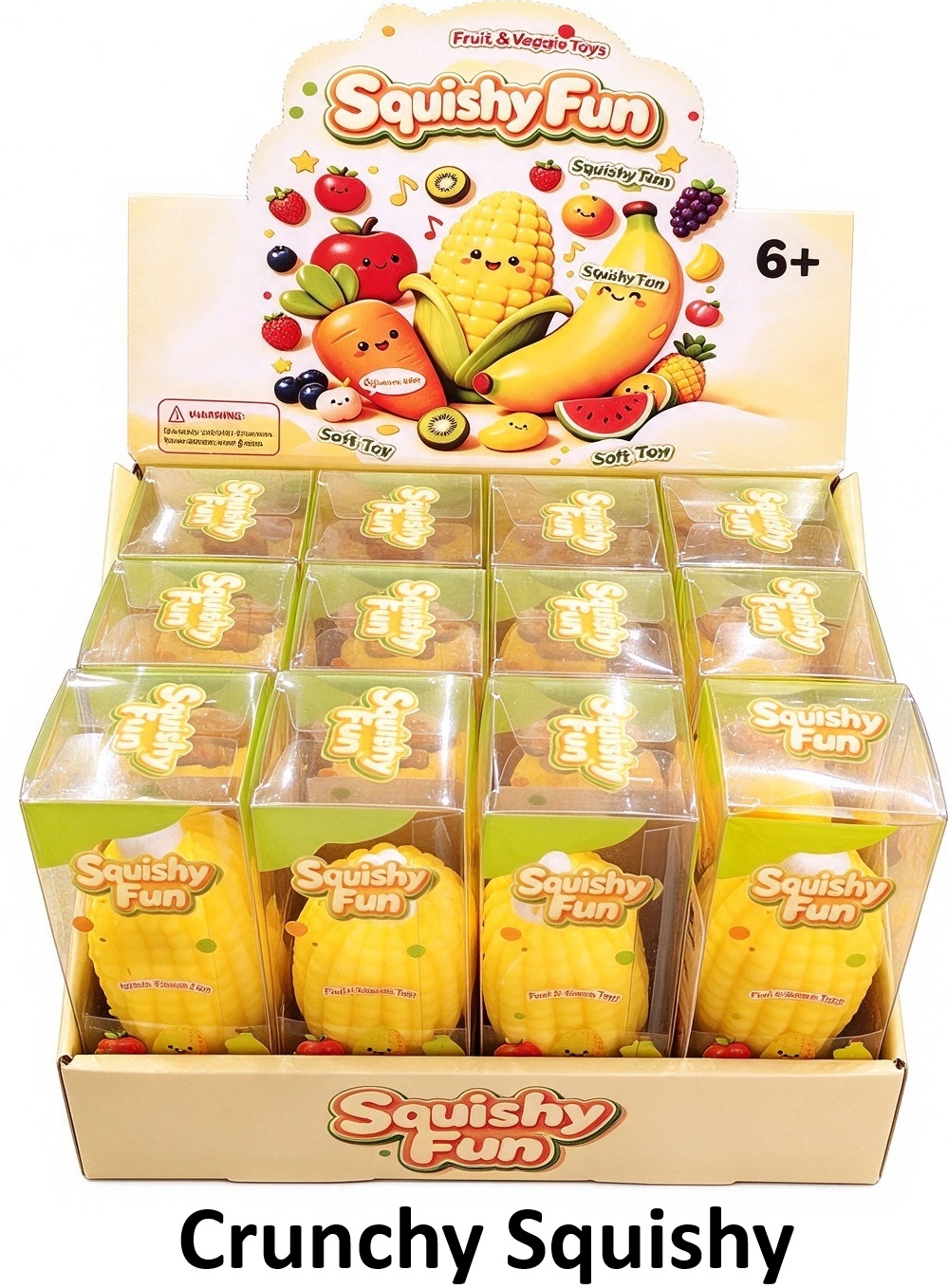 R-P8.1 TOY2610-352 Crunchy Cracking Squishy Corn 10cm - 12pcs