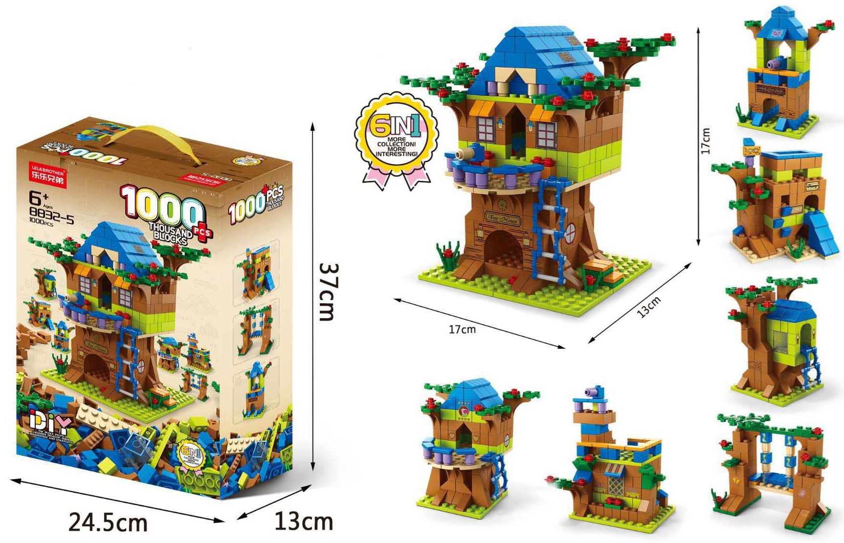 Z-F2.1 TOY8832-5 Building Blocks Set Tree House - 1000pcs