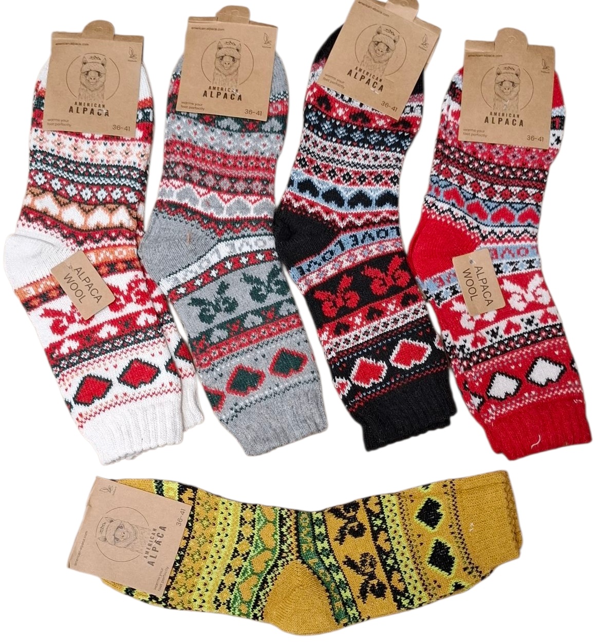 L-D4.2 JN25-8217 Pair of Woolen Socks Size 36-41 - Mixed Colors - 1pc