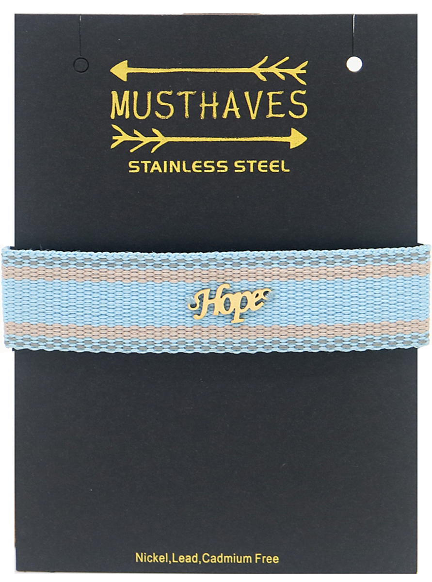 A-F7.1 B220-061 Knitted S. Steel Bracelet HOPE Blue-Gold