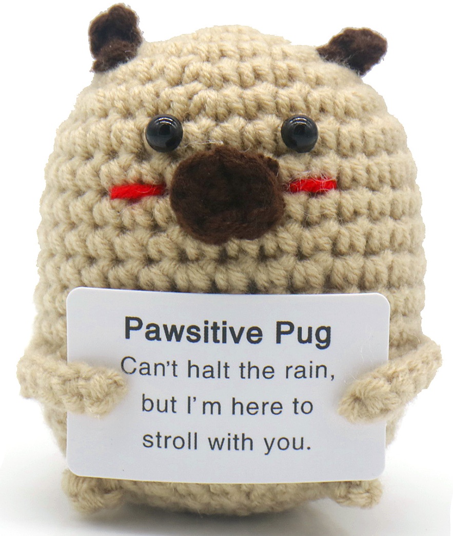 R-G4.1 T2405-187 Knitted Positive Pug 7.5cm