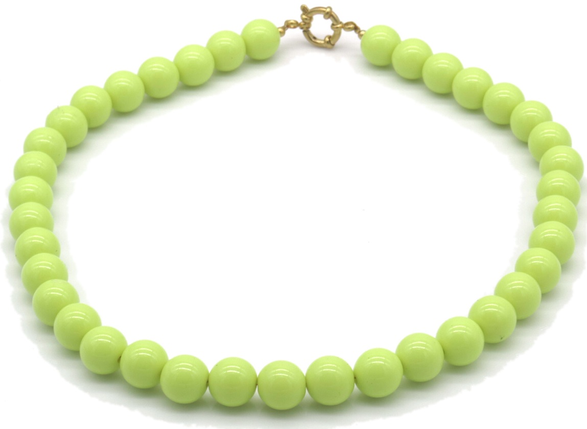 J-F2.1 N1036-015-5 Necklace 12mm Beads S. Steel Lock 45cm