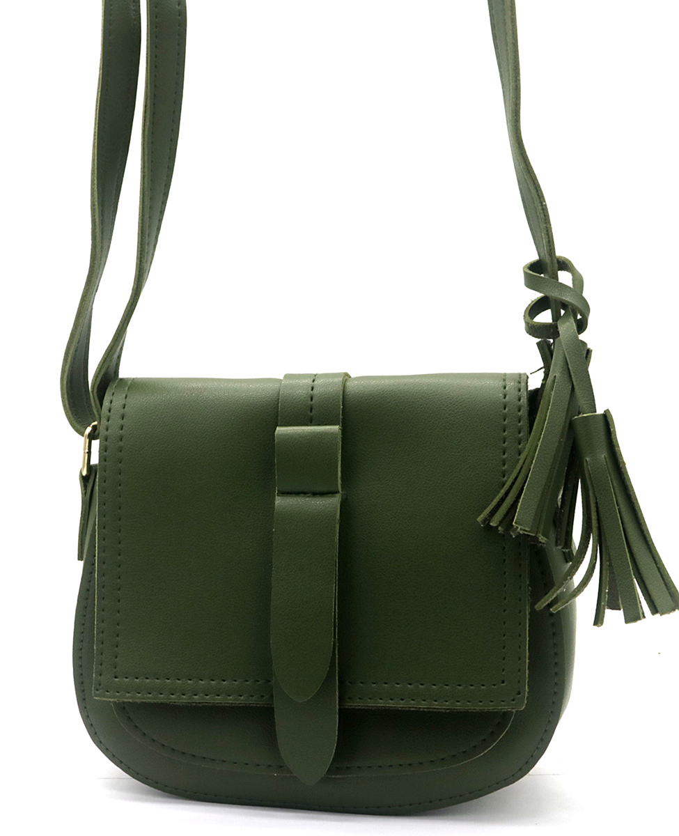 R-F2.1 BAG417-021C PU Shoulder Bag 17x18x7cm Green