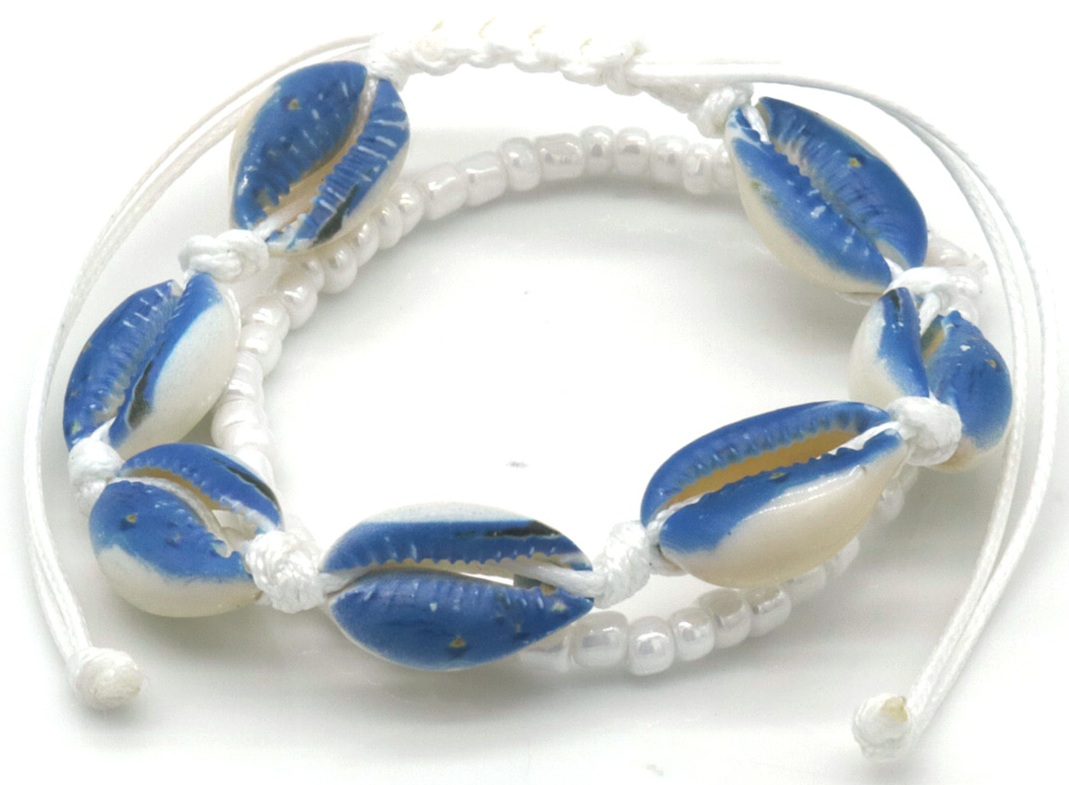 A-A9.3 B2540-016-4 Layered Bracelet Shells White