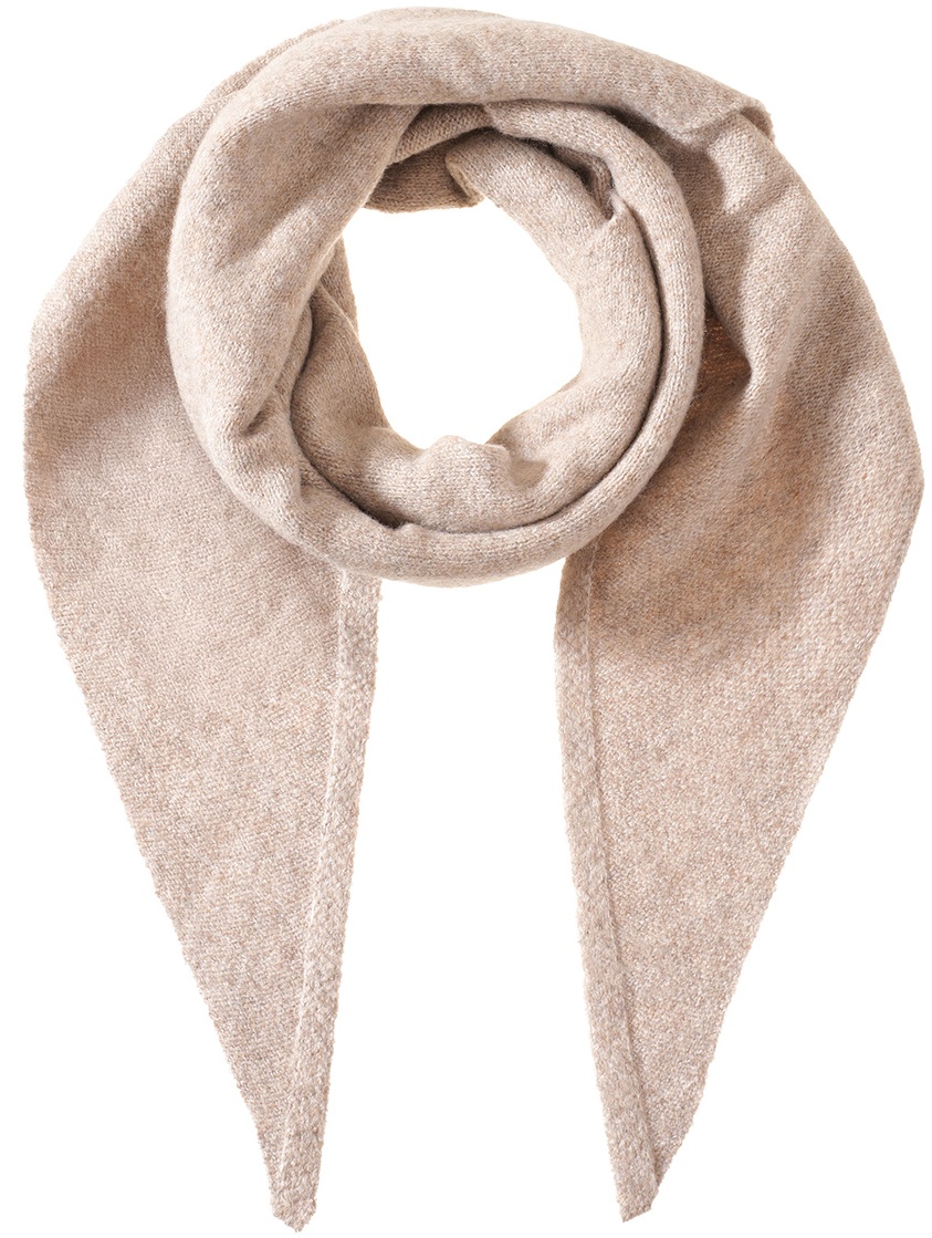 Q-J7.1  SCARF1008-003-7 Triangle Scarf Wool-Viscose 180x75cm Brown