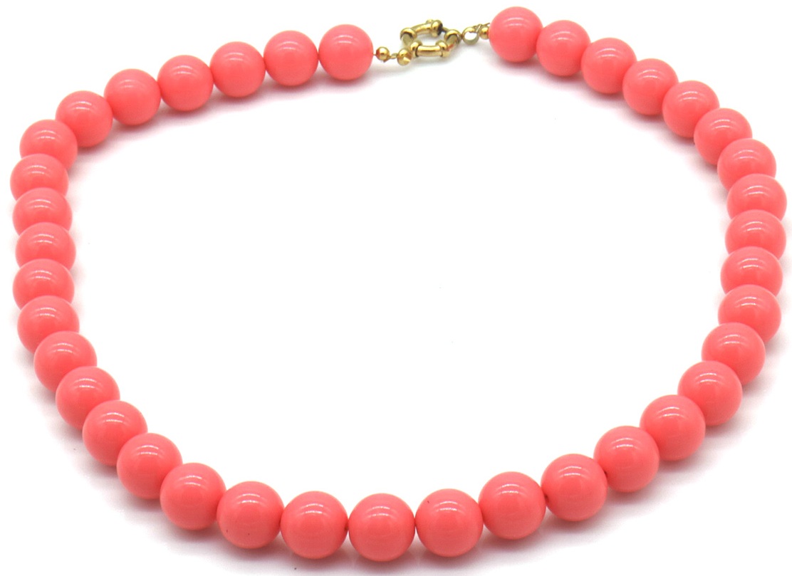 F-A1.2  N1036-015-1 Necklace 12mm Beads S. Steel Lock 45cm