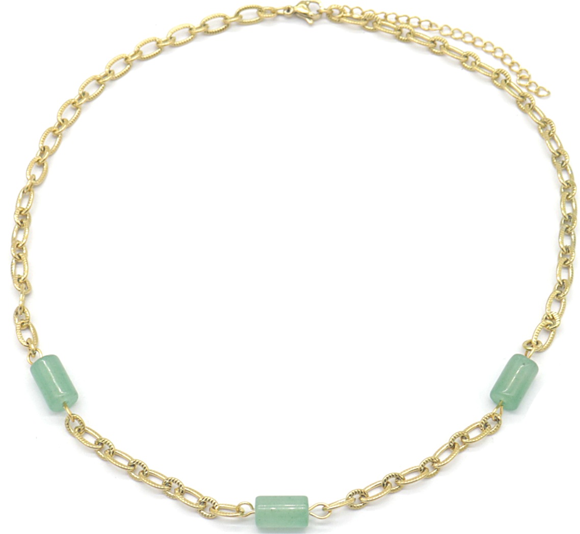 C-A11.1 N031-033G S. Steel Necklace Stones