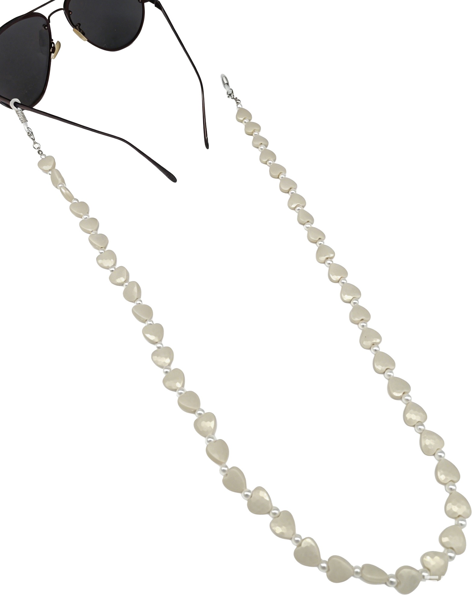 F-E9.2 L2620-016 Sunglass Chain Hearts Beige
